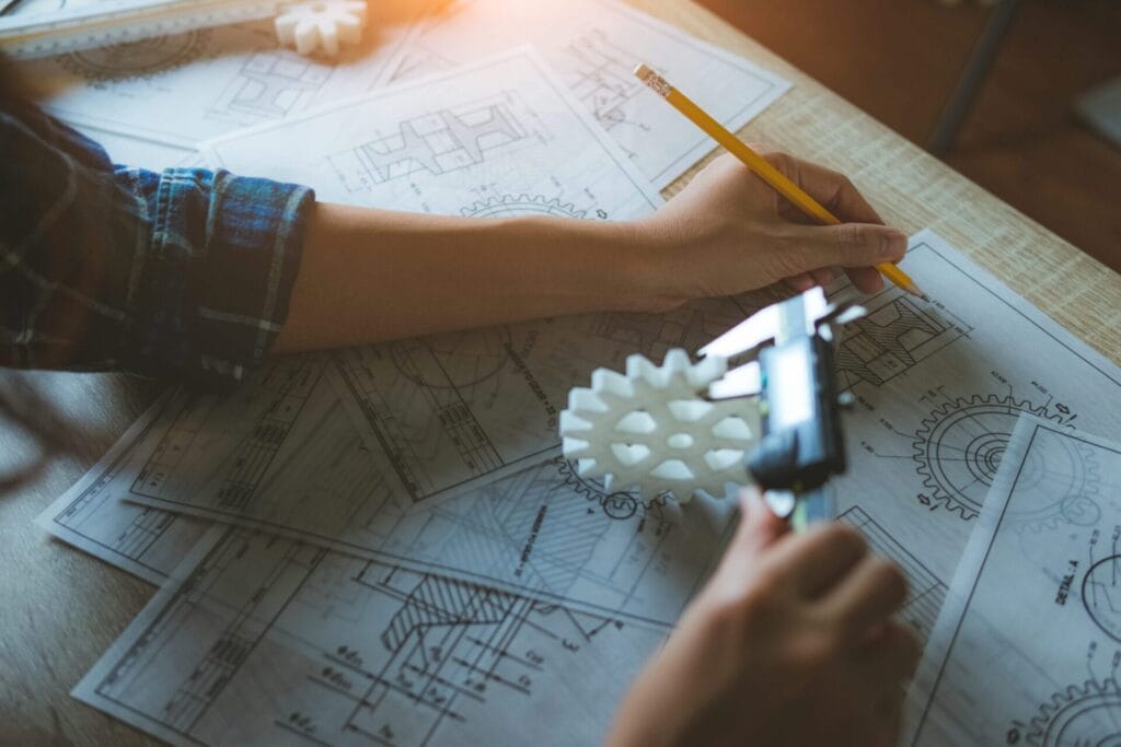 close up,hand,of,industrial,engineer,for,inspection,model,3d,parts